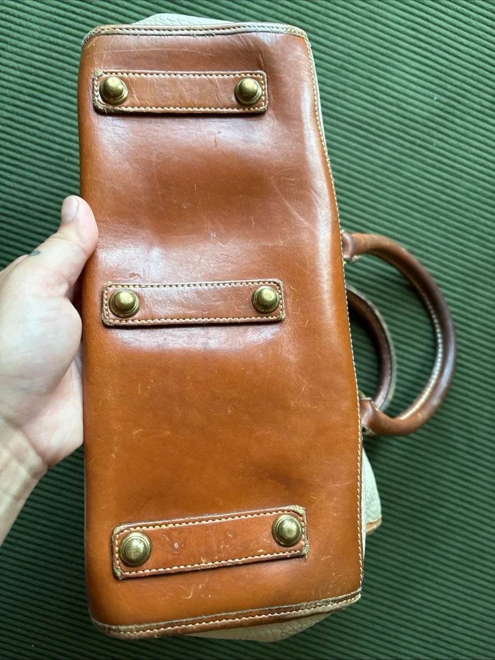 Vintage Dooney & Bourke Tan Leather-Trim purse